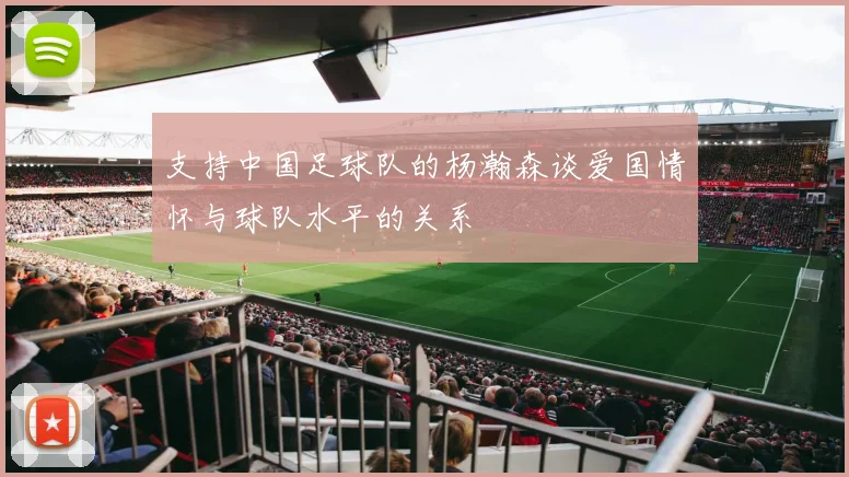 支持中国足球队的杨瀚森谈爱国情怀与球队水平的关系
